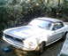1968 Ford Mustang - A white 1967 Ford Mustang convertible with a black top is parked outdoors.