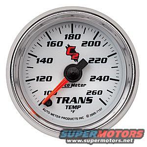 Auto Meter C2 transmission temperature gauge, reads in Fahrenheit