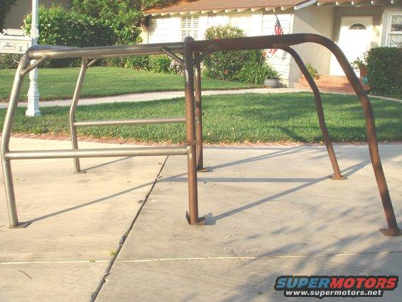 Roll cage frame on sidewalk