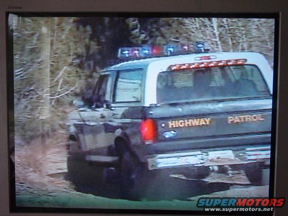 1994 Ford Bronco rear view, highway patrol vehicle