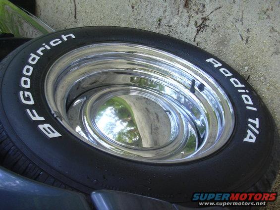 BFGoodrich Radial T/A tire mounted on a shiny chrome wheel