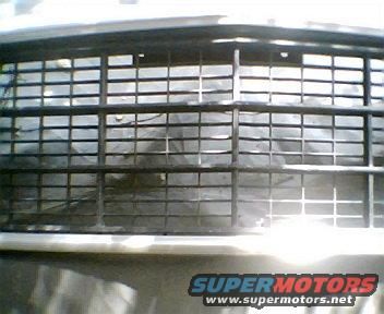 Black rectangular grille with horizontal and vertical bars, part of a vehicle