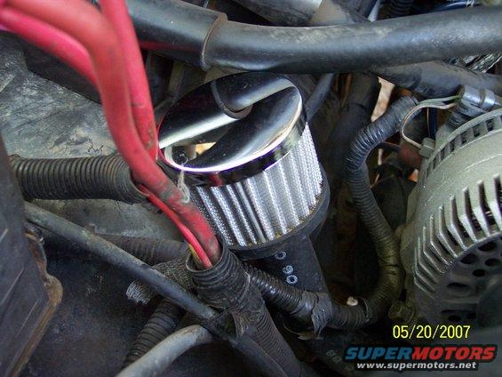 filter3.jpg I replaced the factory canister-type smog pump filter with this breather thingy to free up some room...also gone thanks to my smog pump delete pulley