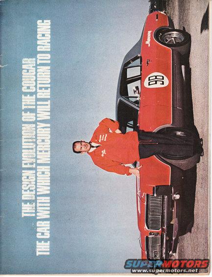 img_0002.jpg Parnelli Jones with the #98 Cougar Group II prototype. This car was built at Ford's Allen Park Michigan prototype facility using the new Shelby Cougar accesories. It later was modified by Bud Moore and became a Trans Am race car on the 1967 team. Its most famous race was the final race of the 1967 Trans Am season where Dan Gurney drove the car to a second place finish despite a shattered windshield and various other problems at Kent, Washington. 