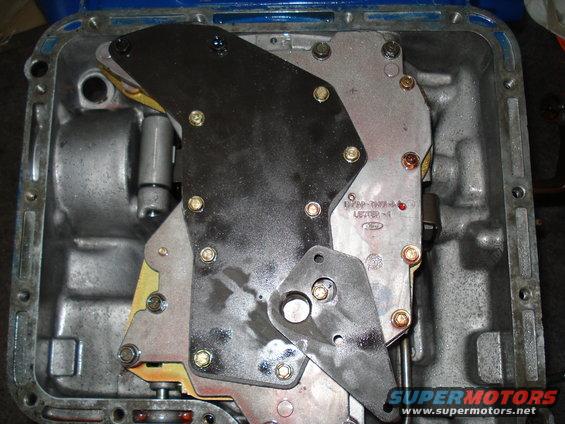 Transmission valve body with Ford logo