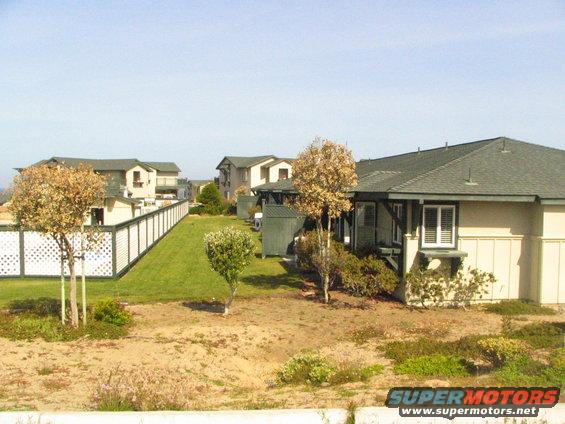 Residential scene with houses and trees
