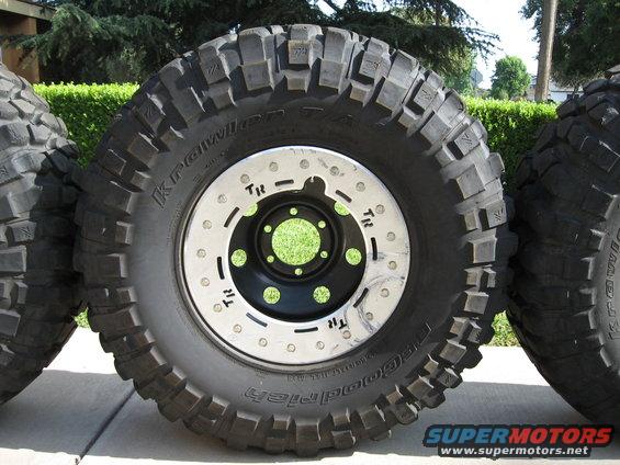 BFGoodrich Krawler tires on custom wheels, with other tires visible
