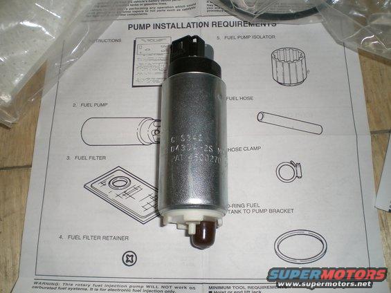 Fuel pump part with diagram and text instructions