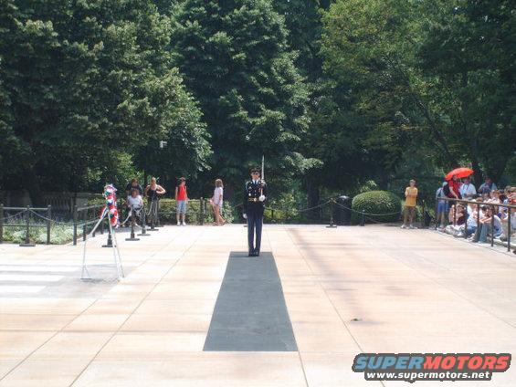 Tomb of the Unknown Soldier with a guard and onlookers