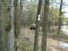 1991 Ford Bronco - Multiple SUVs navigate a challenging muddy trail through a wooded area.