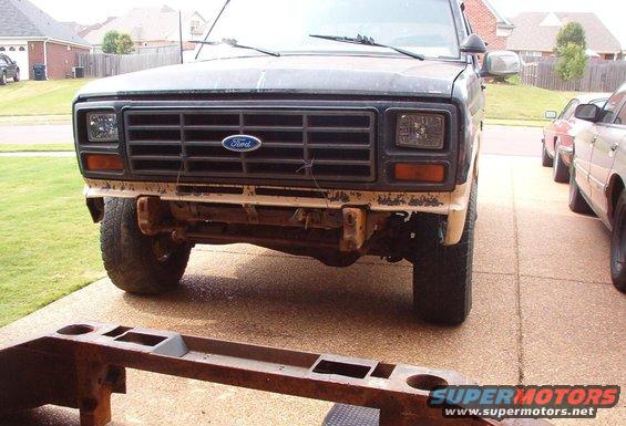 bumperoff.jpg Since it's just bolted on using only the factory frame holes, it's easy for me to remove & install by myself.