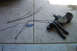 1968 Ford Mustang - Heater core and ducting assembly with associated cables and hoses laid out on a concrete surface.
