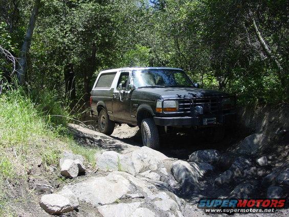 1994 Ford Bronco on a rocky trail