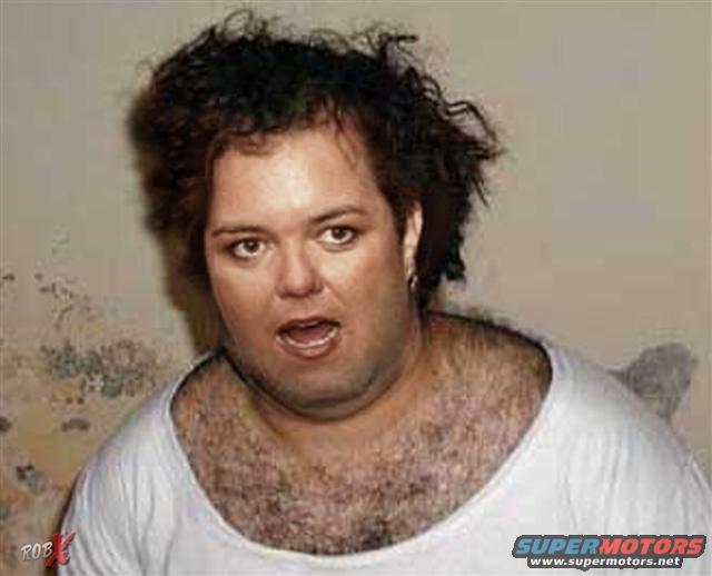 Rosie O'Donnell with prominent chest hair