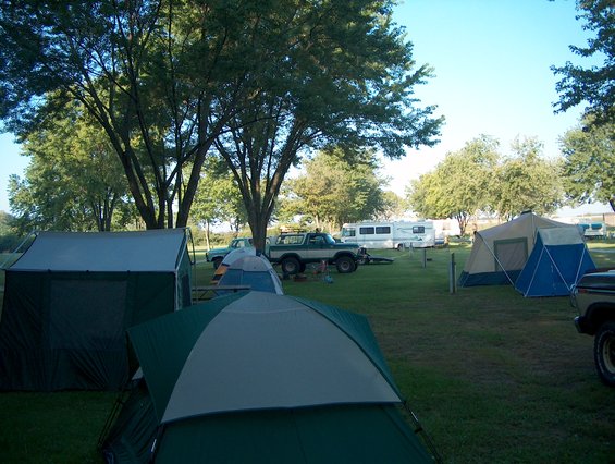 Member's campsites and Broncos.