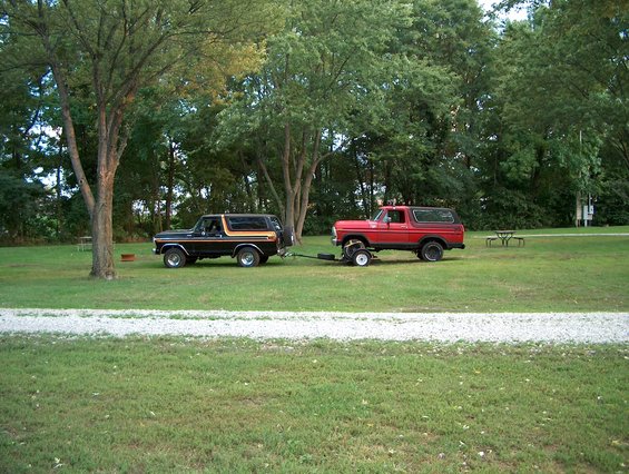 I was the last to leave the campground.My 1978 Custom towing my 1978 XLT.