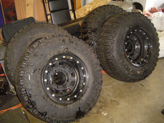 got these today, Trxus STS in a 33/12.5/16

tires are too small, but the wheels are 16x10 8 lug