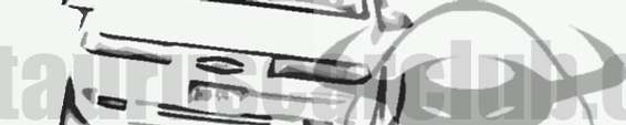 Sketch of a car's front end with headlights and grille