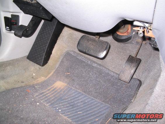 Mazda RX-8 deadpedal installed. braced it against the kickpanel and drilled two holes for mounting. Works GREAT.