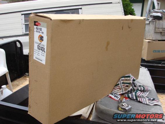 new-raditor.jpg i caled around and found that 1-800 raditors had the best price on this i told then it was for the 454 with the oil and auto tranny cooler it comes with a lifetime warrenty for $226 new not reman.