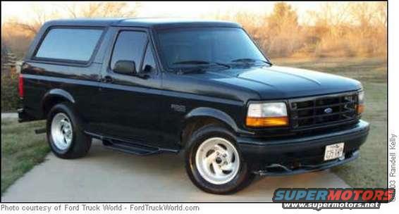 Black Ford Bronco from the 1990s with aftermarket wheels