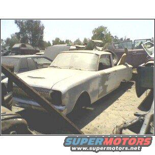 1960s Ford Falcon Ranchero body in junkyard, primer paint, missing parts