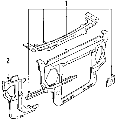Diagram of car frame components with numbered labels