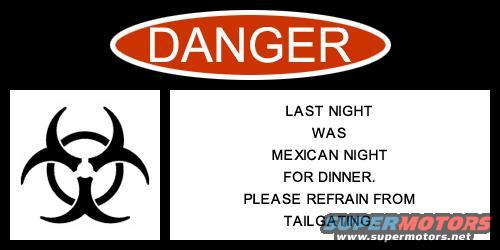danger sign with biohazard symbol and text about mexican night