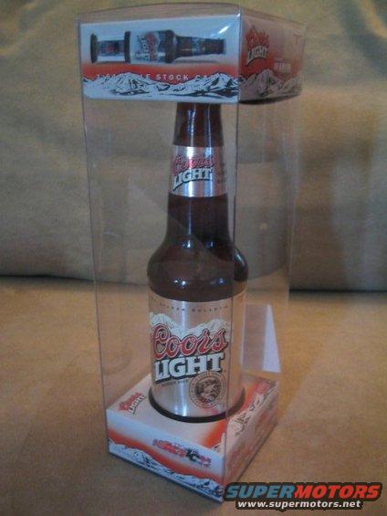 Coors Light bottle in clear plastic packaging with mountain graphics