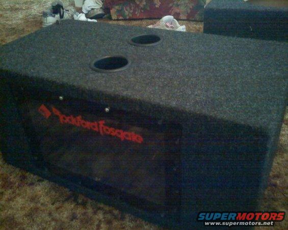 Rockford Fosgate subwoofer box with two cup holders on top