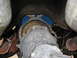 1973 Ford Ranchero - Underside view of a vehicle's transmission and engine block assembly.