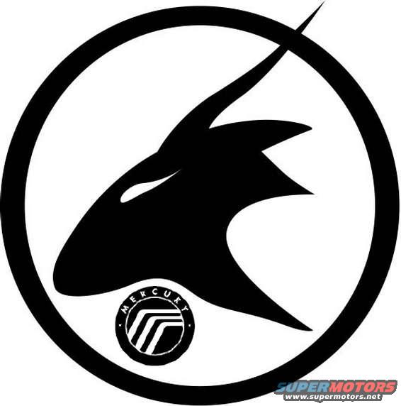 Black Mercury logo with a stylized antelope head inside a circle. Small circular badge below reads MERCURY