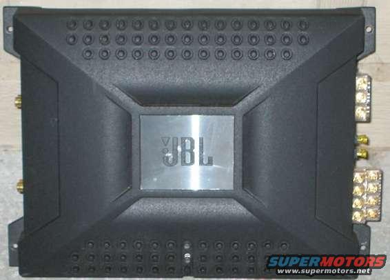 JBL car amplifier with silver logo plate and gold connectors