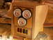 1983 Ford Bronco - under dash centre console for transmission tunnel....holds voltmeter, oil temp and trans temp gauges....red illuminated…