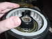 1989 BMW 3 Series - Close-up view of a steering wheel hub assembly, showing the splined shaft mechanism.