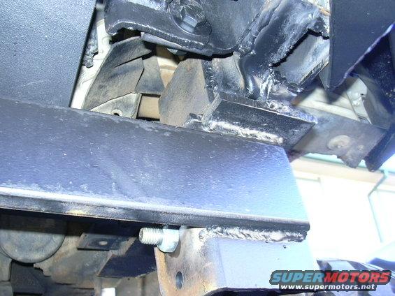 Frame modification with welds and bolts