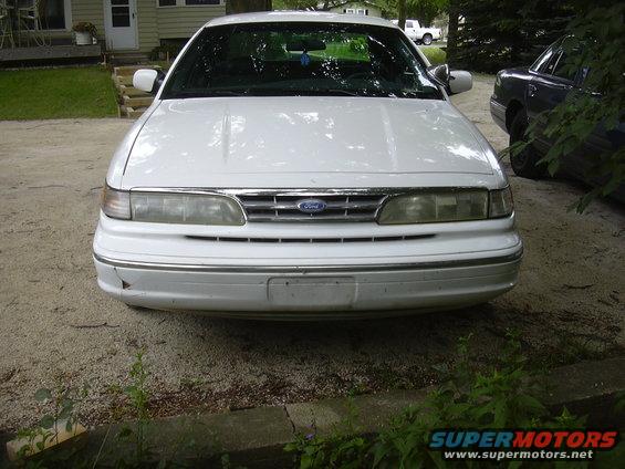 White 1997 Ford Crown Victoria front view with chrome grille