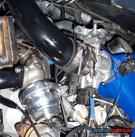 Engine bay with turbocharger and wastegate