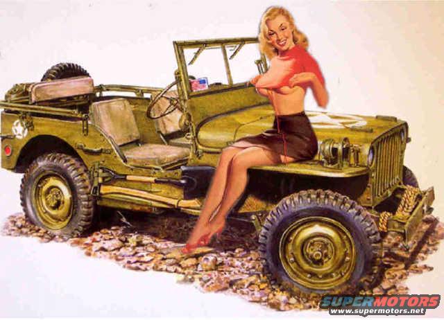 1945 Jeep CJ5 with pin-up girl
