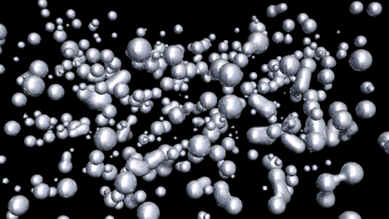 Abstract pattern of white dots on black background