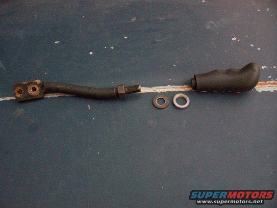 Parking brake lever assembly with black handle and two washers