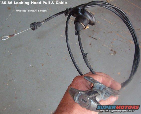 hoodcablelock.jpg '80-86 Locking Hood Pull

Key not included, but the pull is unlocked.  Any locksmith can make an &quot;impression&quot; key for $10-20.

[url=https://www.supermotors.net/registry/media/544671][img]https://www.supermotors.net/getfile/544671/thumbnail/hoodcablelock.jpg[/img][/url]