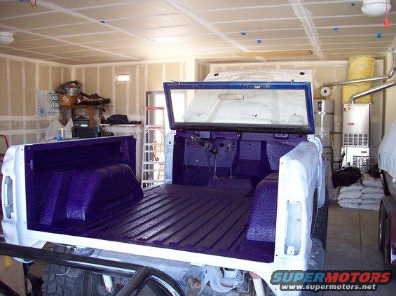 Hippo liner sprayed in and complete.