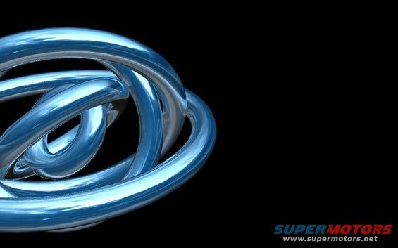 Abstract blue metallic tubes against black background with SUPERMOTORS.NET text