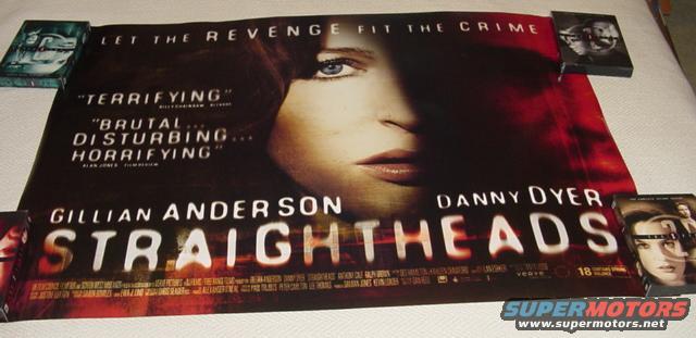 Movie poster for "Straightheads" with DVDs