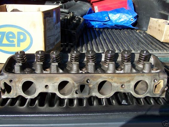 Engine cylinder head with Zep box in background