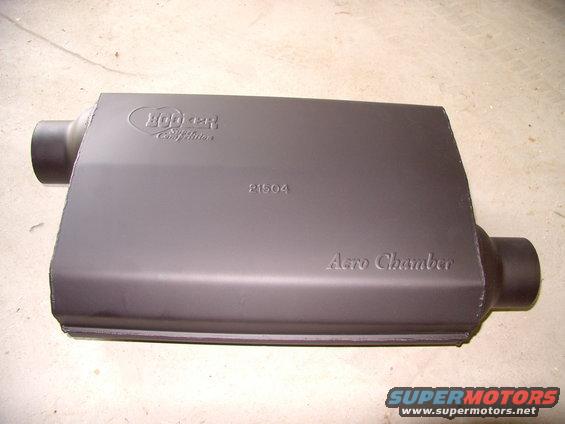 img_0010.jpg Every Chev and his dog exit through Flowmasters, I wanted to sound different than just more droning noise for the sake of being a Chev. This Hooker Areochamber outflows "ANY" Flowmaster and sounds deeper, yet doesn't drone at cruise.