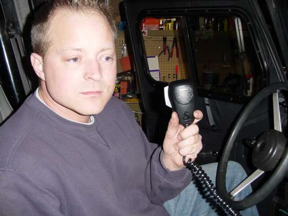 cb_install_013.jpg Frank shows the huge mike that came with this Cobra CB