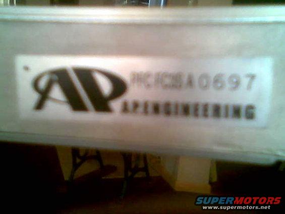 Label on a part reads AP ENGINEERING and PRCFC2BA0697