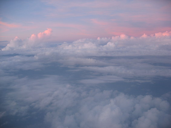 Clouds at sunset with pink and purple hues